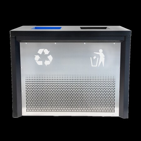 Ex-Cell Kaiser 68-Gal. 2-stream recycling station - Stainless Steel, Pebble Black Gloss RC-IND2 PBG/SS